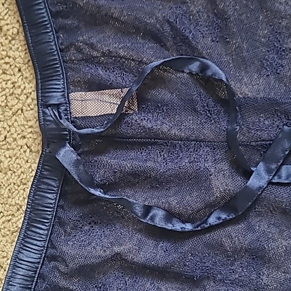 Victoria's Secret Navy Mesh Lace Drawstring Pajama Pants - Picture 8 of 9